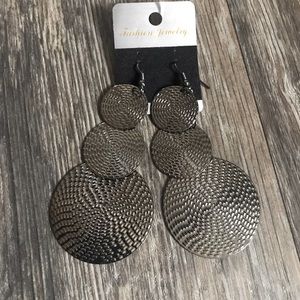 FREE ADD ON with any purchase!! 
Silver Coloured Braided Dangling Disk Earrings